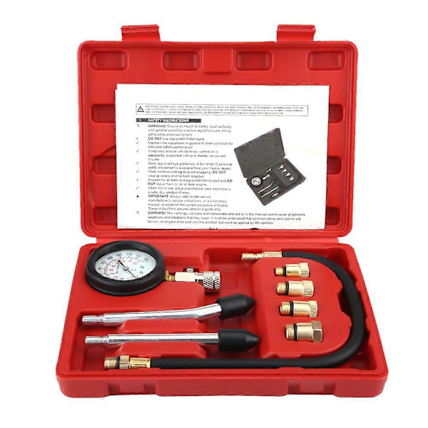 8st G326 Bil Cykel Bensin Gas Motor Cylinder Kompressor Trycktestare Mätare Testset