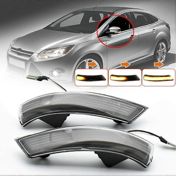 2X Dynamisk LED Spejl Indikator Blinklys til Focus Mk2 2008-2011 Mk3 2012-2017 MK4 2010-2015