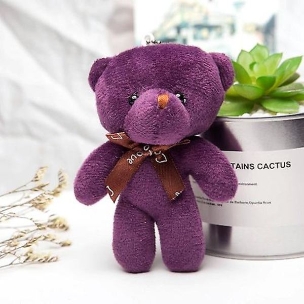12 Färger Nallebjörn Nyckelringar Purple
