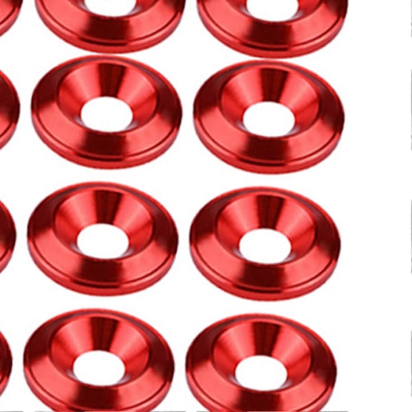20 stk. Aluminium Bumper/Skjermskive Bolt Motorrom Styling Kit Rød