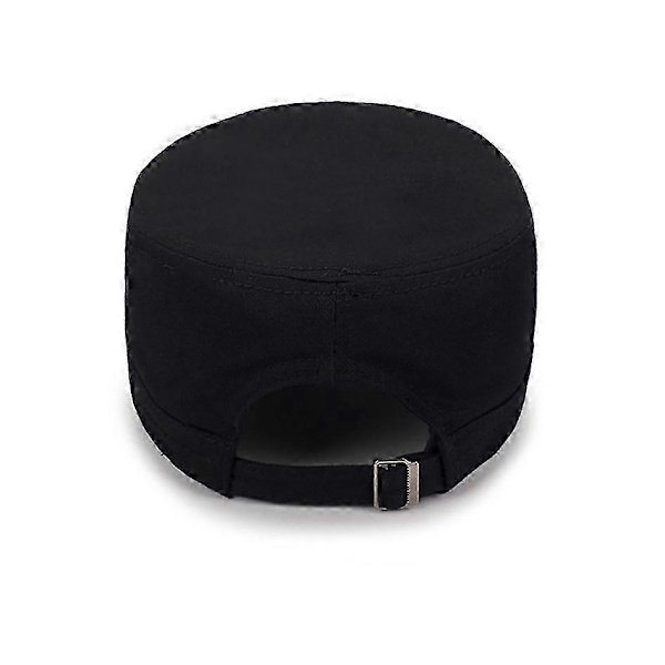 Herre Flat Cap med To Huller på Siden Justerbar Baseball Cap (Sort)