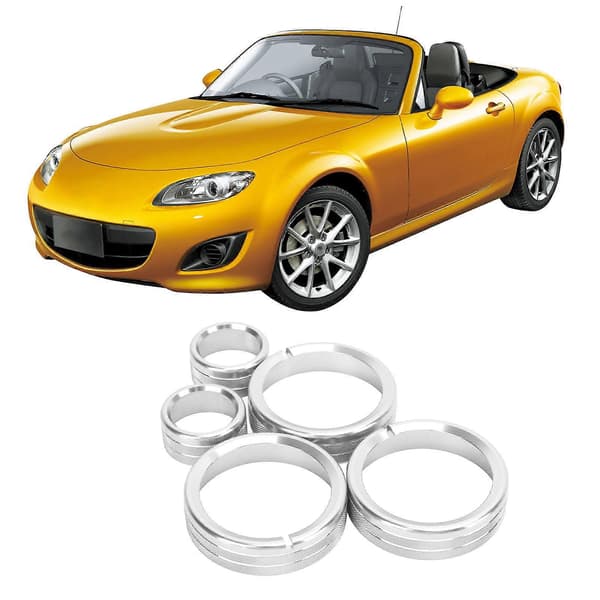 Airconditioner Audio Switch Knap Ring Dæk Letvægts Interiør Dæksler Trim Erstatning for Mazda MX?5 2009?2015 Sølv
