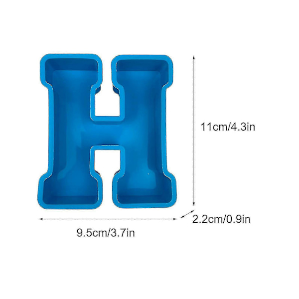 Alphabet Kagebageform Engelsk Bogstav Silikoneform 3d Alfabet Bogstav H