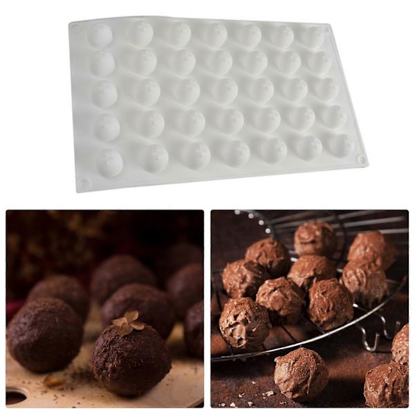 Kageform 35 Hulrum Non-stick Let Rund Kugleformet Chokoladeform Bageværktøj