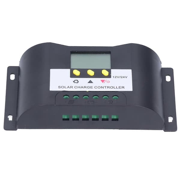 Intelligent Solcelleladeregulator med Justerbare Timerkontrollmoduser LCD-skjerm Solcellekontroller for DC-laster 10A