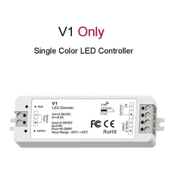 RF Mini LED-dimmerkit för inomhusbelysning 12V 24V 1CH Enkel Färgs LED-dimmerkontroller