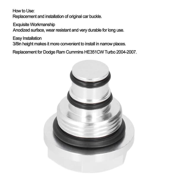 Turbo Solenoid Valve Plugg Erstatning for Dodge Ram Cummins HE351CW Turbo 2004?2007 Sølv
