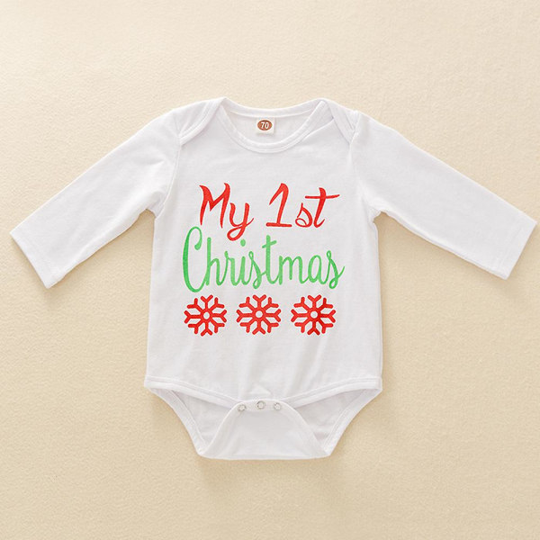 Jul Nyfödd Baby Toddler Tomtekläder Huvkappa + Långärmad Romper + Byxa Set Fest Xmas Kläder Kostympresent 6-12 Months