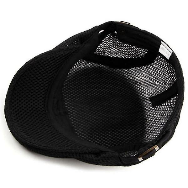 Herr Mesh Flat Cap Andningsbar Newsboy Gatsby Ivy Hatt Golf Körning Baker Taxi Chaufför Hatt Red