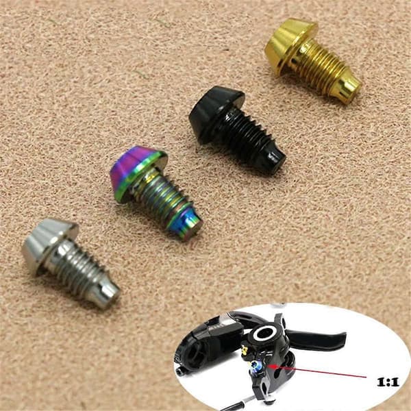 2 STK til TC4 Titanium Hydraulisk Skive Udstødningsskrue Mountainbike Bremse-Sort