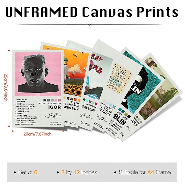 Tyler Poster Album Affisch Musikalbum Tyler The Creator Affisch För Rum Estetisk Canvas Väggkonst Sovrumsinredning