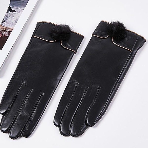 Evago Vintervarma plyschhandskar för män och kvinnor i äkta lammskinn Full Palm Touchscreen B FOR WOMEN XL