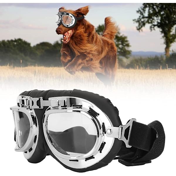Hundglasögon Retro Harley Hund Ögonskydd Solglasögon Polariserade Solglasögon Med Justerbara Elastiska Remmar För Små Stora Mellanstora Hundar Transparent
