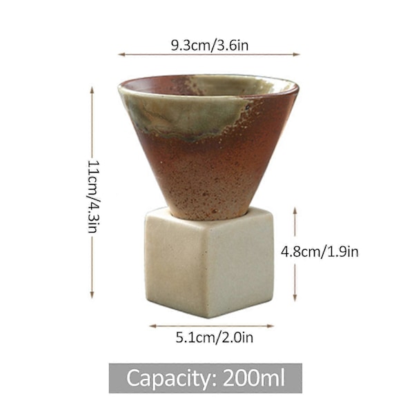 Mugg Kopp Japansk Stil Grov Keramik Tratt Tekopp Kreativ 200ml Hem Picknick Dricksredskap Tratt Kaffemugg Brown