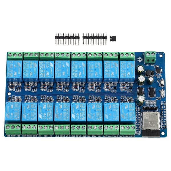 16-kanals relémodul DC5-12V strømforsyning ESP32 utviklingskort ESP32-WROOM sekundær utviklingsmodul