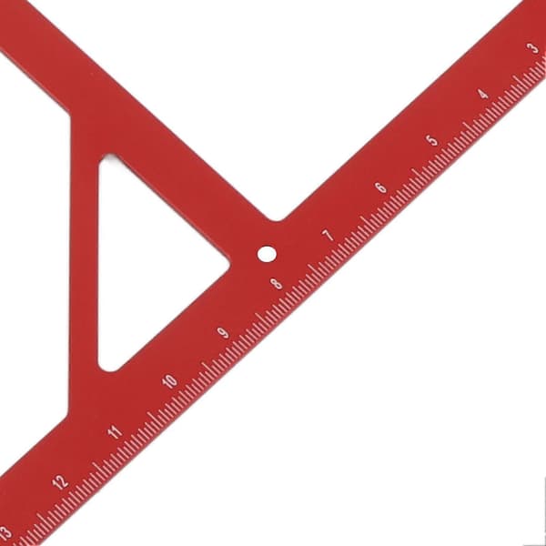 Trekantlinjal for trearbeid, multifunksjonell stor trekantmåler i aluminiumslegering