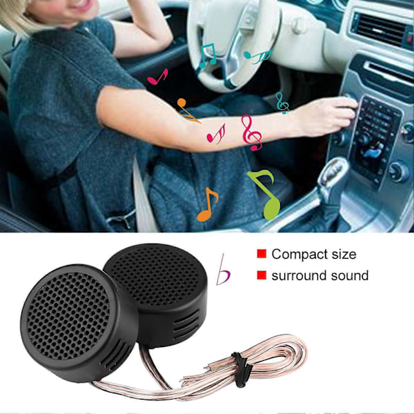 Sort 12V 500W Mini Bilhøjttaler Audio Tweeter 35mm 98dB Højttaler Automobilhøjttaler