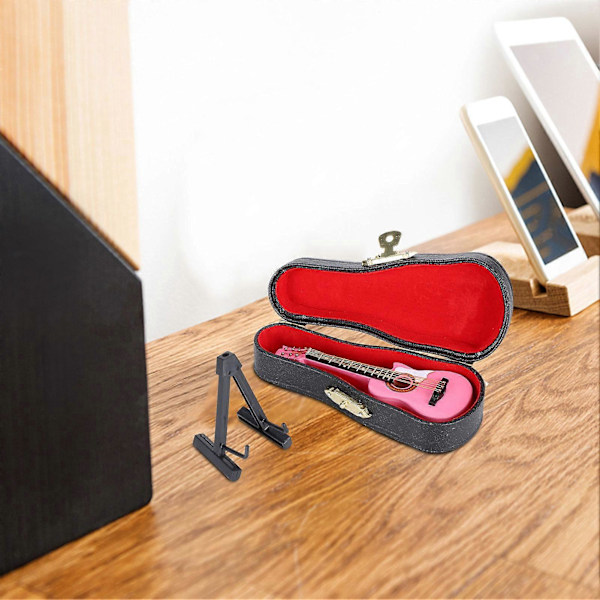 Mini Gitarr Modell 10cm Hem Dekorativt Musikinstrument Prydnad Gåva Leksak Barn