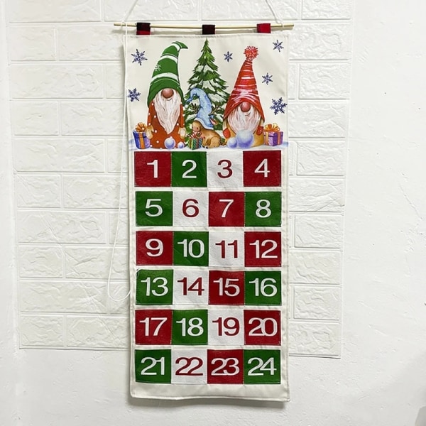 Juladventskalender med 24 fickor adventskalender 24 dagars nedräkning till julen Barn julgransprydnad