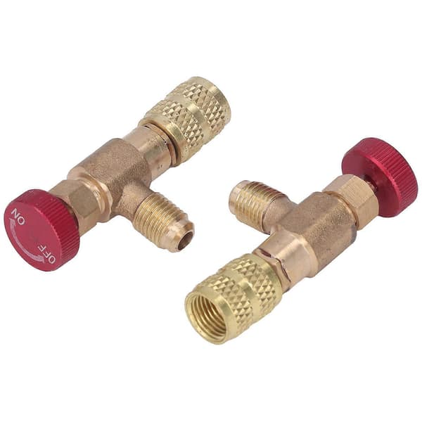 2 st Kylventiler 1/4SAE Hankontakt 5/16SAE Honkontakt Köldmediefyllningsventiladapter för R410A