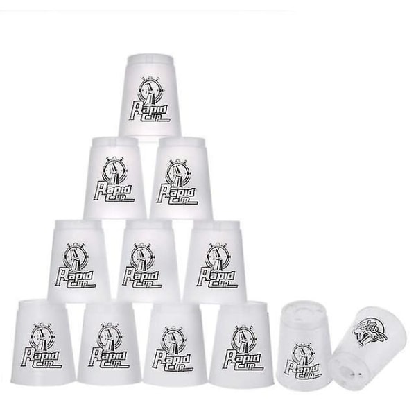 12 st Speed Stacking Muggar Klassiska Staplingsleksaker för Barn White