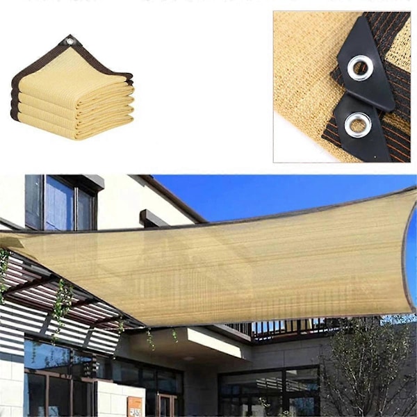 UV-skydd Beige Skuggnät Trädgård Balkong Växtskjul Skuggsegel Utomhus Pool Markis Överdrag Camping Canopy, B