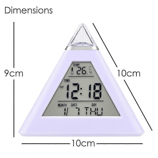 7 LED Pyramidi Väriä vaihtava Digitaalinen Herätyskello