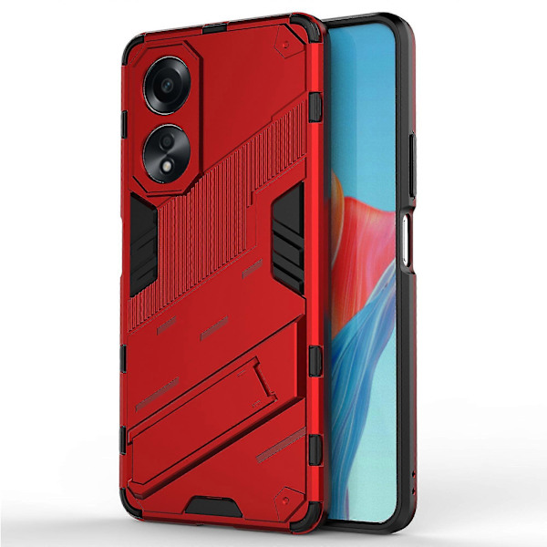 Skal för Oppo A58 4g PC+TPU Stötsäkert Stativ Mobilskal Red