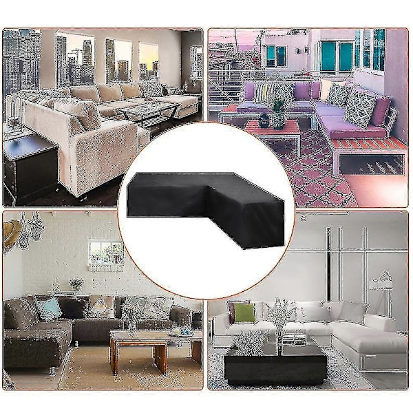 Hörnsoffskydd Vattentätt Trädgårdsmöbelset Skydd Utomhus Modulsoffa Skydd 270*270*90cm