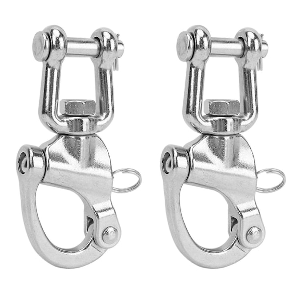 2 STK Snap Sjakkel 316 Rustfritt Stål Hurtigutløser Høy Styrke Universal for Seilbåt Rigging 128mm