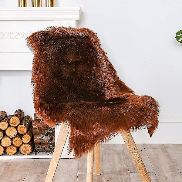 Tflycqluxury Mjukt Fuskfårskinnsöverdrag för Stol Sittdyna Plysch Pälsområdesmattor För Sovrum, 2ft X 3ft, Vit