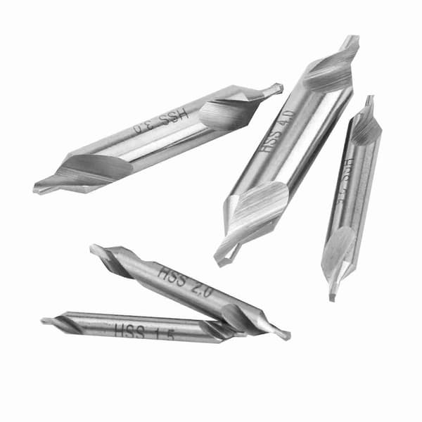 5st HSS Centrerborrsats 60 Graders Vinkel 1.5/2/2.5/3/4mm