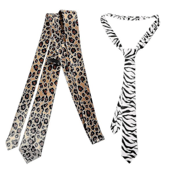 2-pack Herr Slipsar med Djurmönster Cool Cheetah Leopard Zebra Slips-Bra