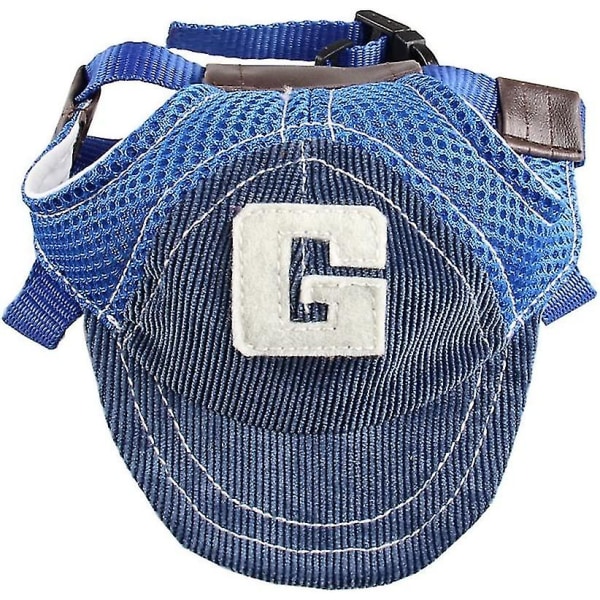 Hundhatt Hund Solhatt Hund Baseballkeps Sportkeps Hatt Utomhushatt Solskydd Hundhatt Med Öronhål Justerbar Andningsbar Blue S