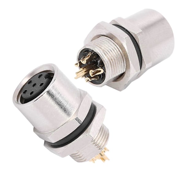 M8-B-S6 Pass Sokkel 6Pin M8 Kobling IP67 Frontmontert Epoksyharpiksforsegling