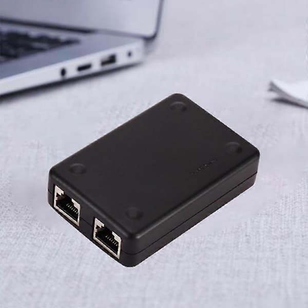 2 Port RJ45 Lan Nätverk Switch Hub Dator Ethernet Internet Konverter Adapter
