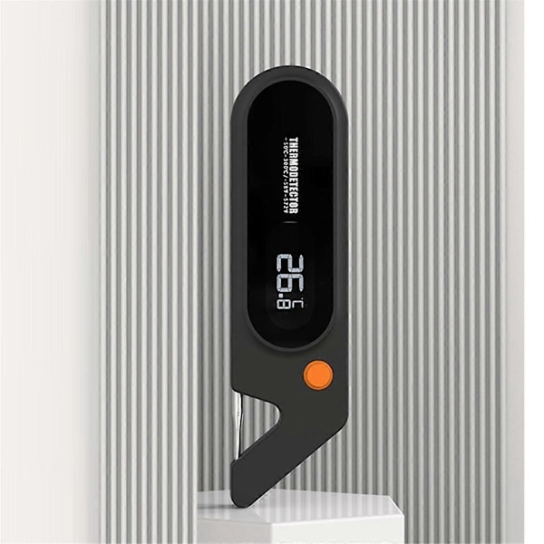 Digital stektermometer i rostfritt stål för grillmat, snabbavläsning, digital kökstermometer, svart