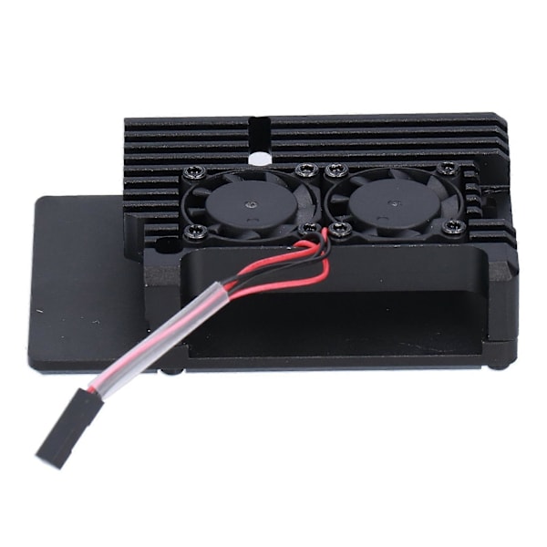 Kabinett for Raspberry Pi 4 B Aluminiumlegering Varmeavledning Beskyttelsesetui med Vifte
