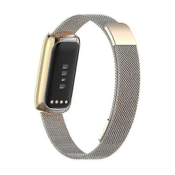 Udskiftningsrem Rustfrit Stål Magnetisk Milan Mode Armbånd Til Fitbit Luxe champagne gold