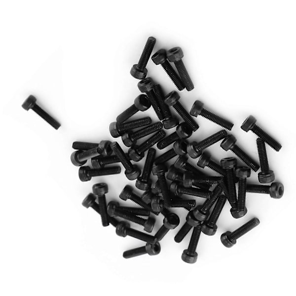 M3 Musta Kuusiokoloruuvinuppi Ruuvisarja (M3*12mm, Täyskierteinen, 50kpl)