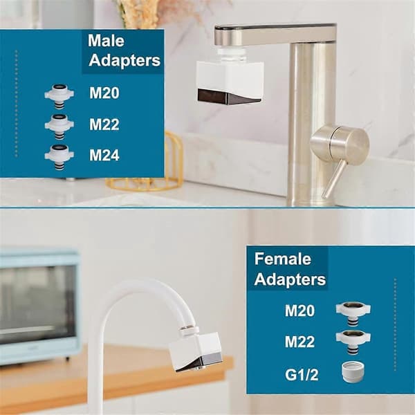 Beröringsfri Kranadapter, Smart Rörelsesensoradapter för Köks- och Badrumskran, Automatisk Sensor Kranadapter -T01