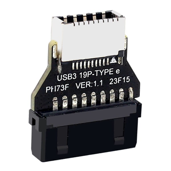 Moderkortsadapter USB 3.0 19/20Pin till USB 3.1 Typ E Key-A Typ-C Frontpaneluttag Vertikal 10Gpbs Header Converter Connector PC-tillbehör
