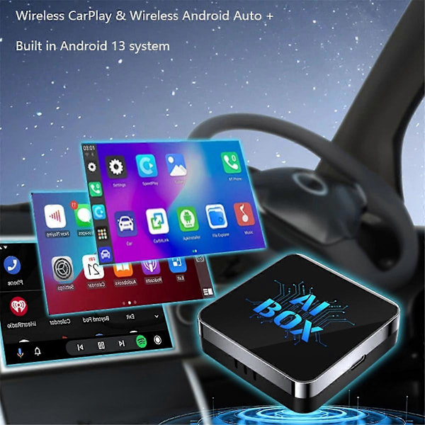 CarPlay AI Boks Android 13 5Ghz WiFi Bluetooth Android Auto Trådløs CarPlay Adapter 2G+32G