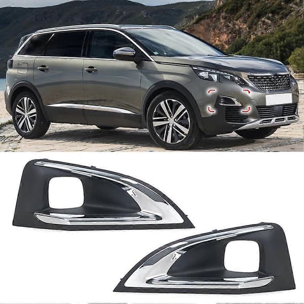 Bil Frontfanger Nedre Grill Tåkelysdeksel Uten Sensorhull Tåkelys Deksel Trim for 4008 5008 GT
