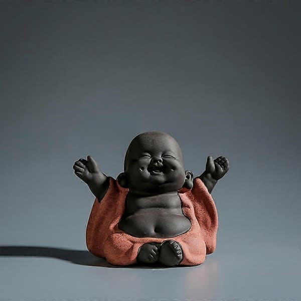 Søt statue, søt liten Buddha, munk Buddha-statuefigur