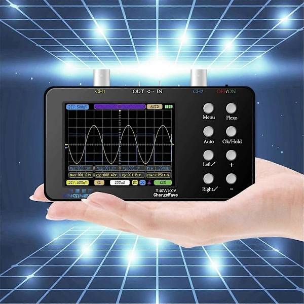 Digitalt oscilloskop, dubbelkanal, 50M samplingsfrekvens, 10M analog bandbredd, 6A strömvågsformsmätning A