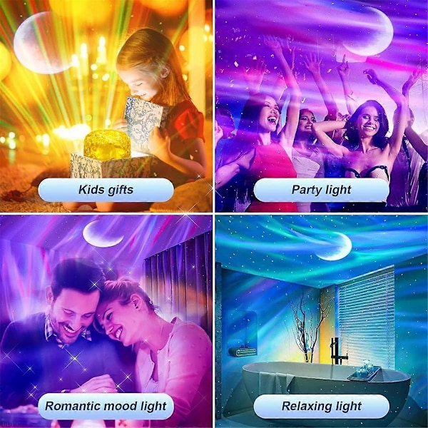 Nordlys Projektor, Projektorlampe med Fjernbetjening, Projektorlys, til Dekoration/Hjem/Gave