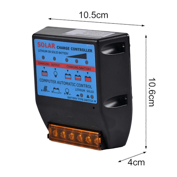 Solcelleladeregulator Høy Effektiv Kortslutningsbeskyttelse Plug-and-Play Bred Kompatibilitet Spar Energi Solcellepanel Laderegulator Intelligent