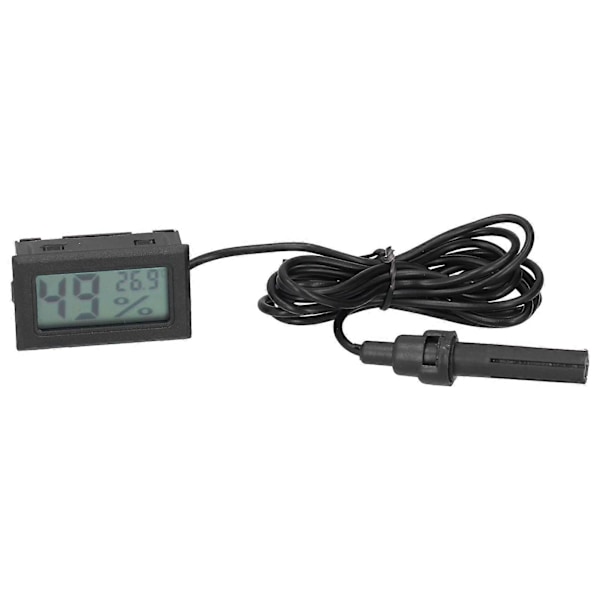 Temperatur Fugtighedsmåler Sort Mini Indendørs LCD Termometer Hygrometer med Probe