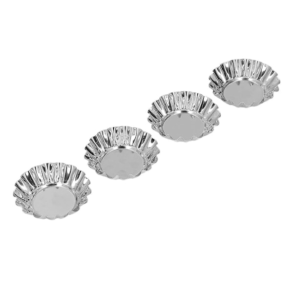12 stk. Egg Tart Form Mini Rund Muffinsform Rustfritt Stål Verktøysett Kit for Baking